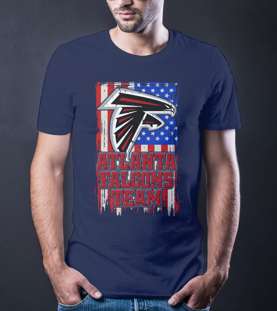Atlanta Falcons Team American Flag T-Shirt