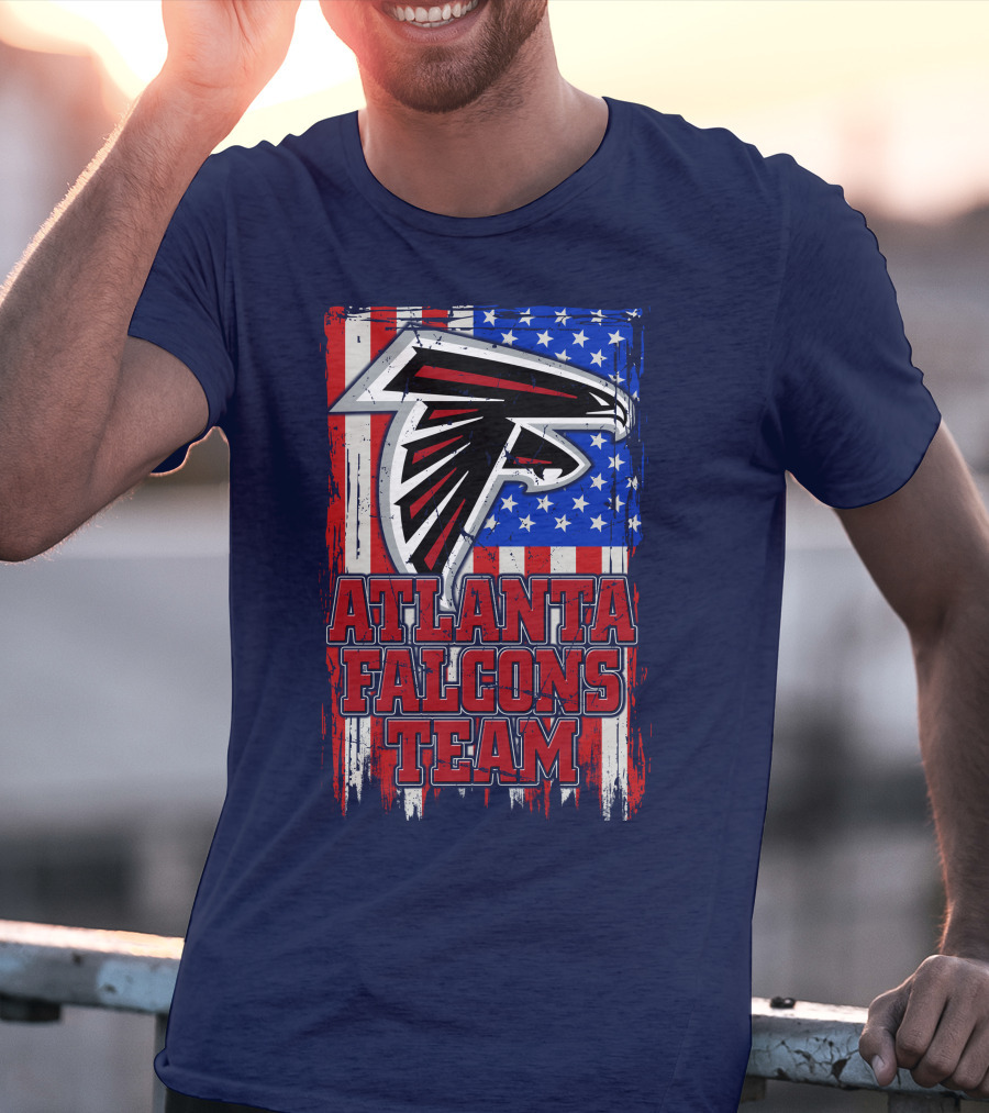 Atlanta Falcons Team American Flag T-Shirt