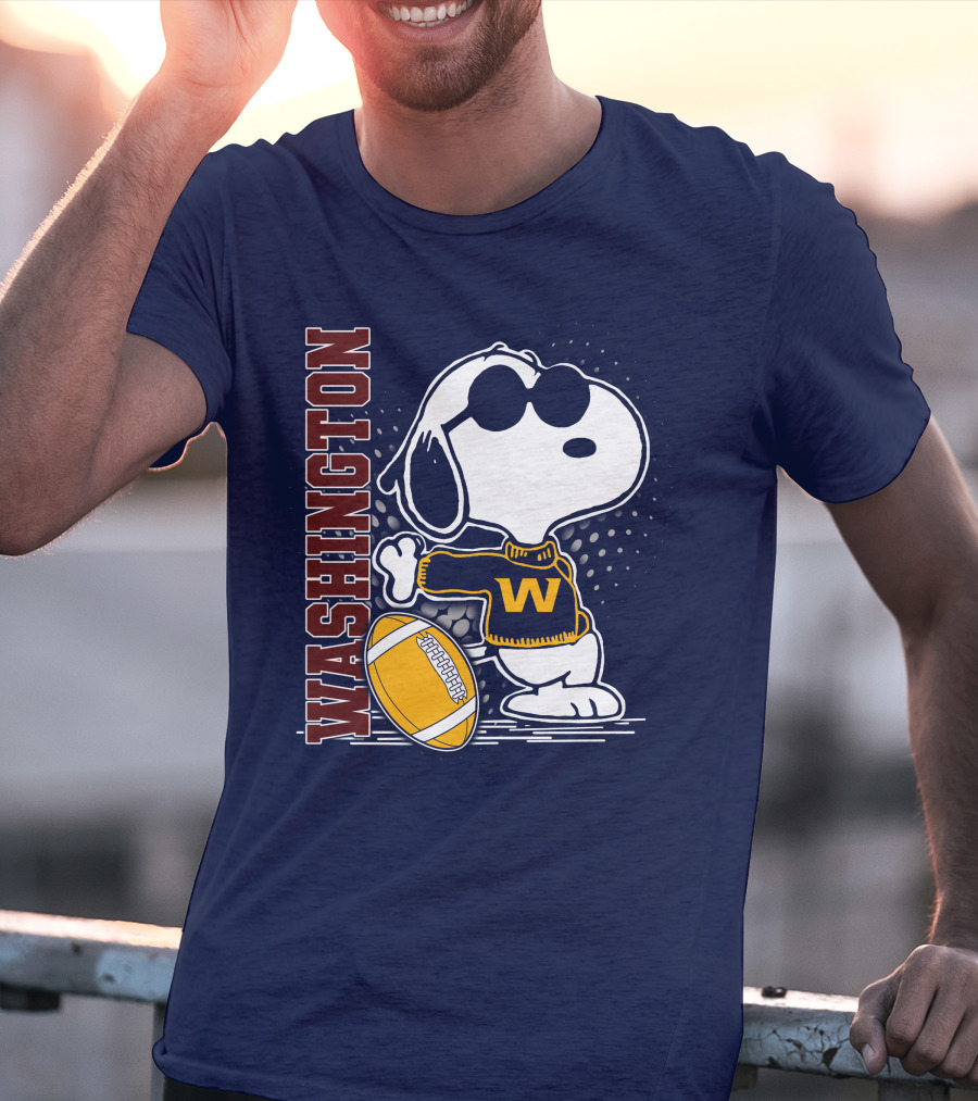 Snoopy Washington Football W Sweater Sunglasses T-Shirt