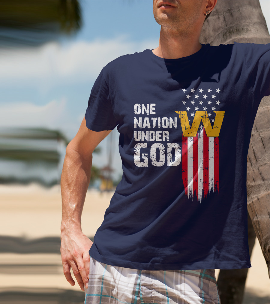 One Nation Under God Washington Usa Flag T-Shirt