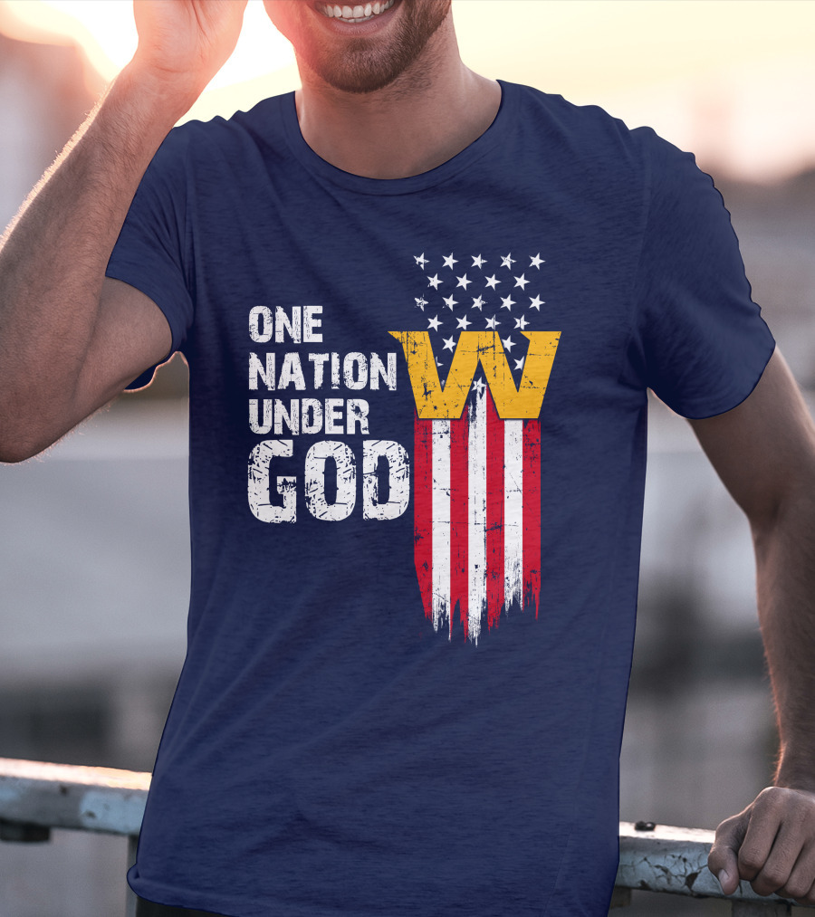 One Nation Under God Washington Usa Flag T-Shirt