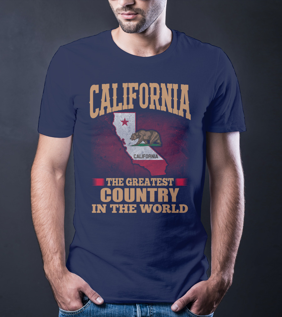 California The Greatest Country In The World Bear Flag Map T-Shirt
