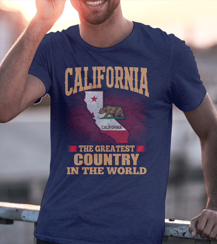 California The Greatest Country In The World Bear Flag Map T-Shirt