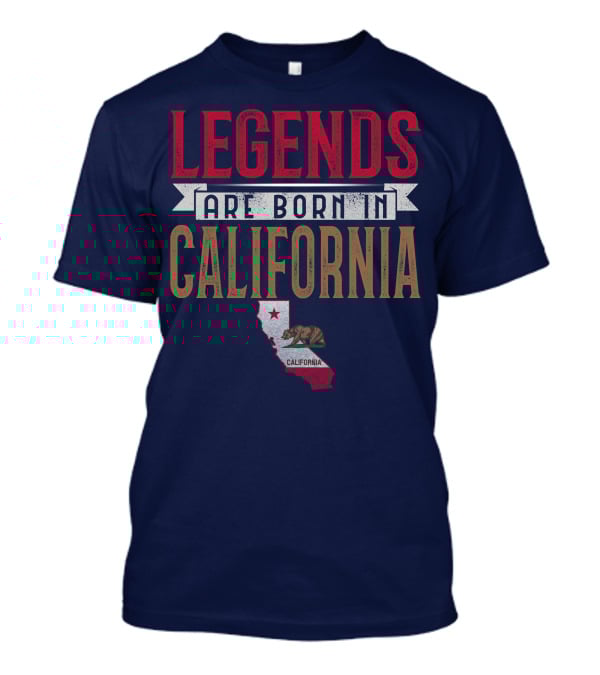 Legends Are Born In California State Flag Bear T-Shirt