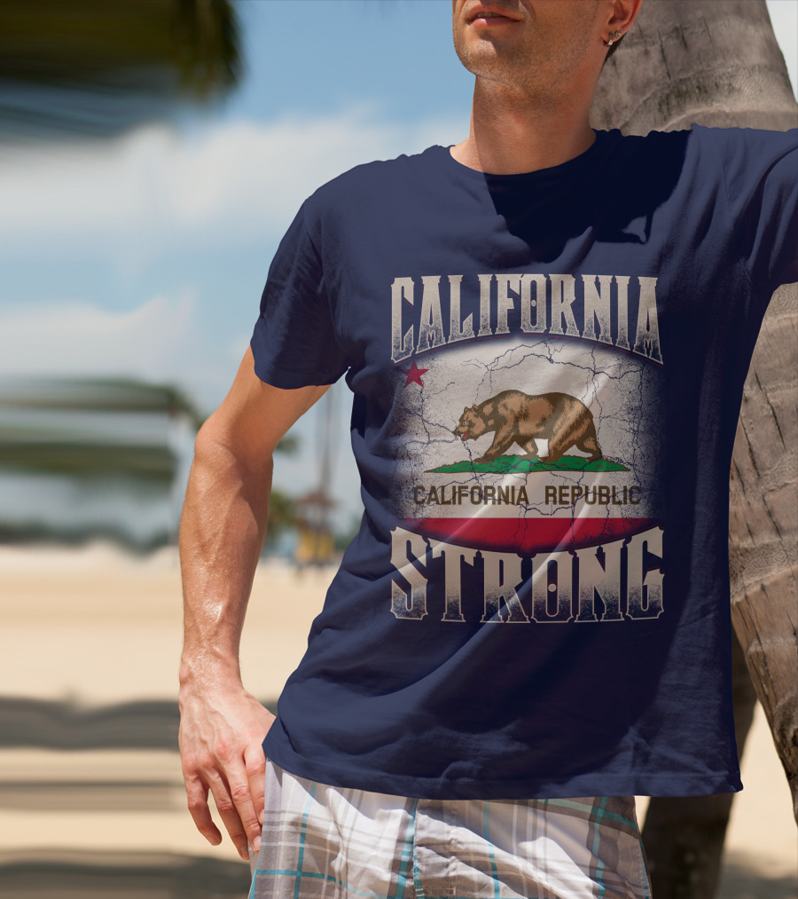 California Republic Strong Bear Flag T-Shirt
