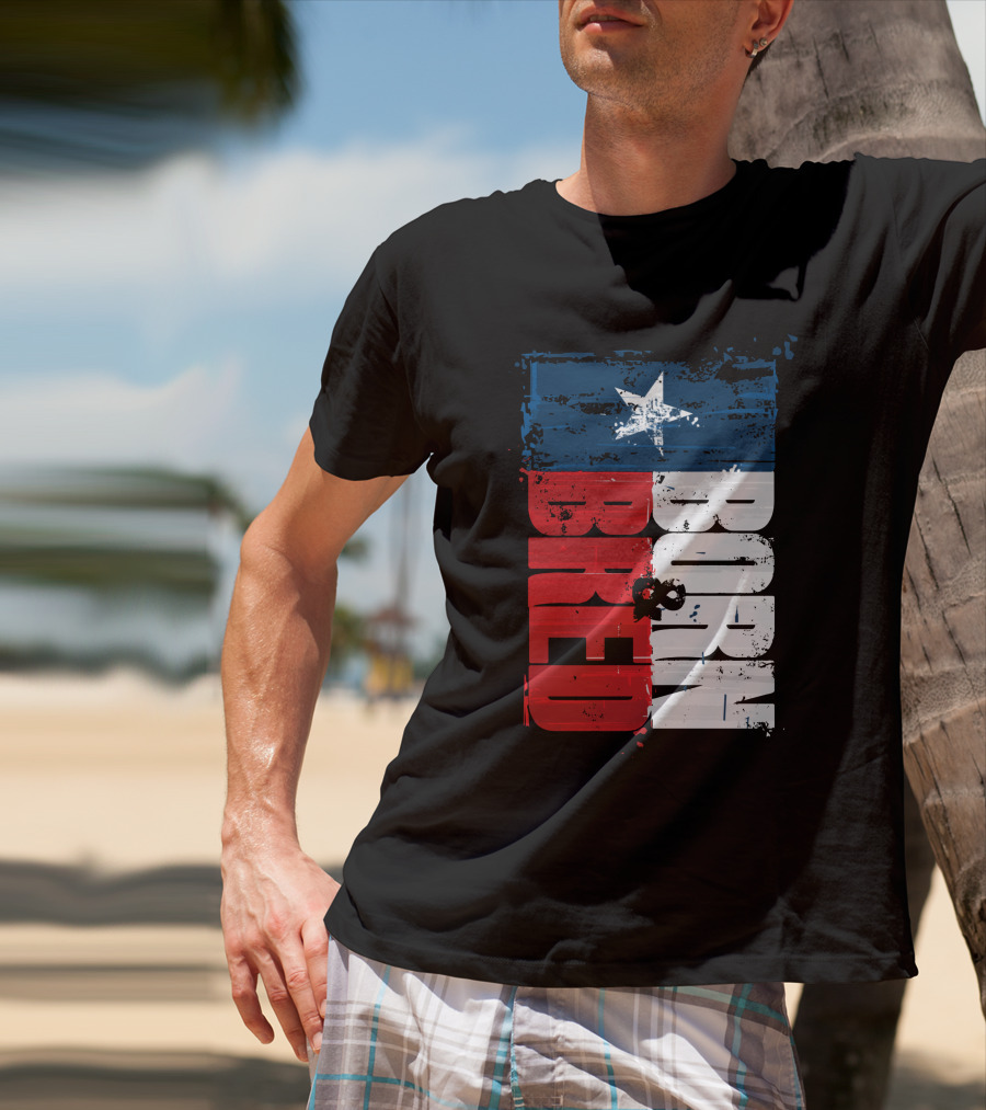 Born & Bred Texas Flag Star Grunge Style T-Shirt