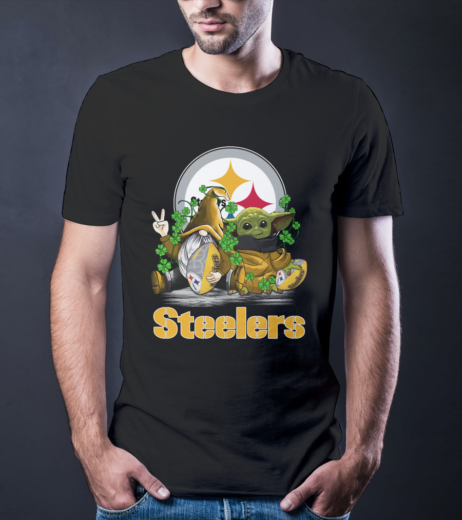 Steelers Shamrock Gnome And Green Alien Football T-Shirt