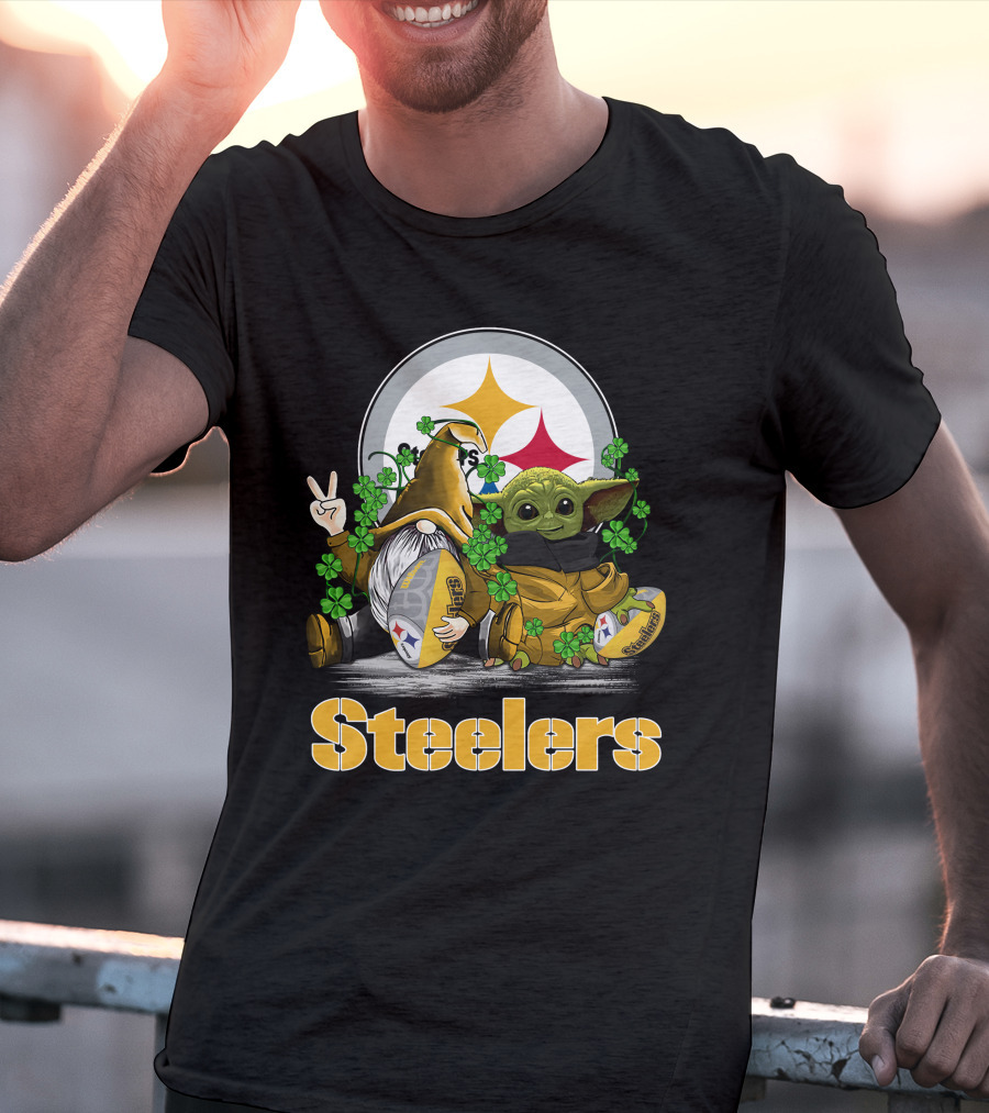 Steelers Shamrock Gnome And Green Alien Football T-Shirt