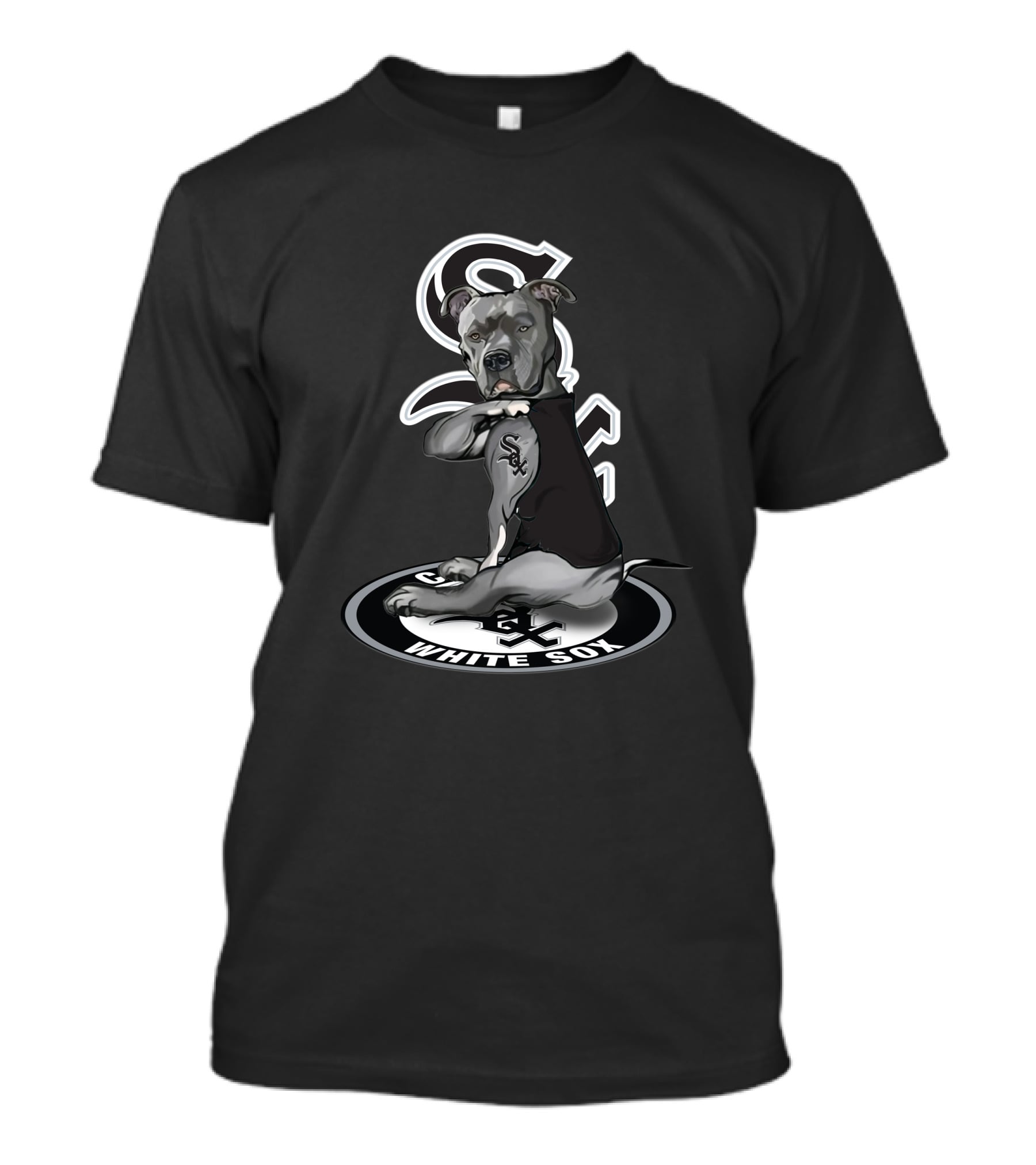 Chicago White Sox Dog With Tattoo And Sox T-Shirt