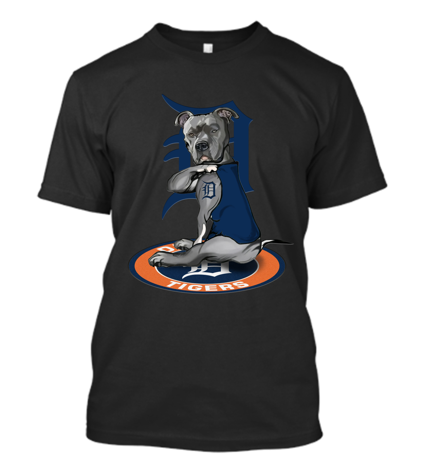 Detroit Tigers Dog Mascot With D T-Shirt