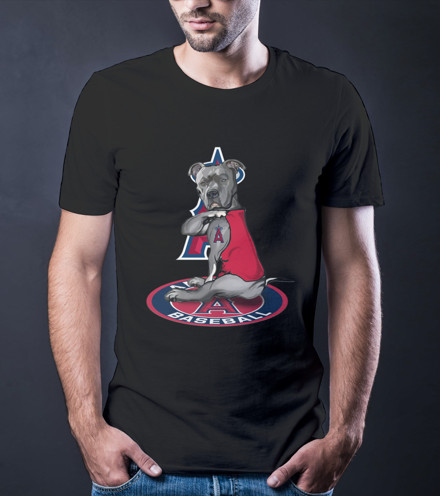Los Angeles Angels Baseball Dog With Team T-Shirt