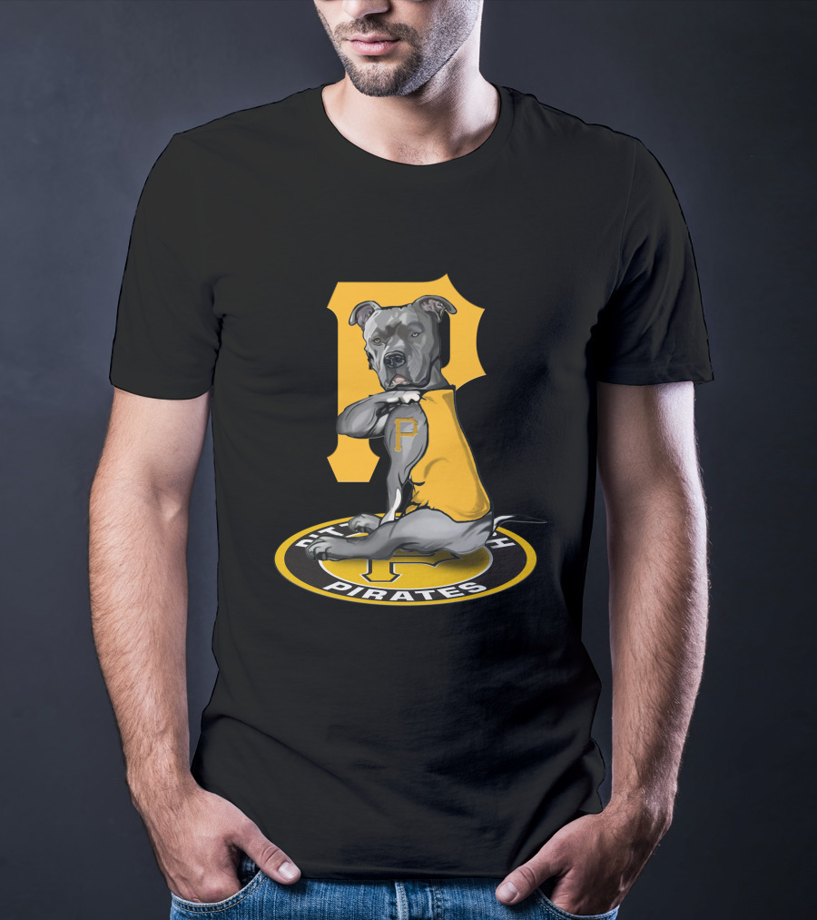 Pittsburgh Pirates Dog Mascot With Yellow Sweater And Team T-Shirt