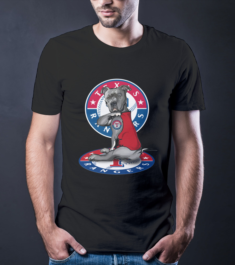 Texas Rangers Baseball Dog With Logo And Jersey T-Shirt