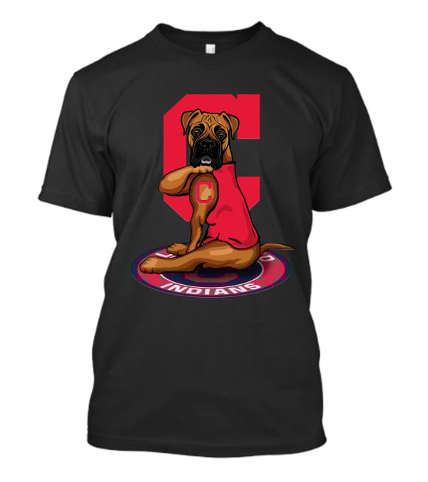 Cleveland Indians Dog Mascot Retro Crest T-Shirt
