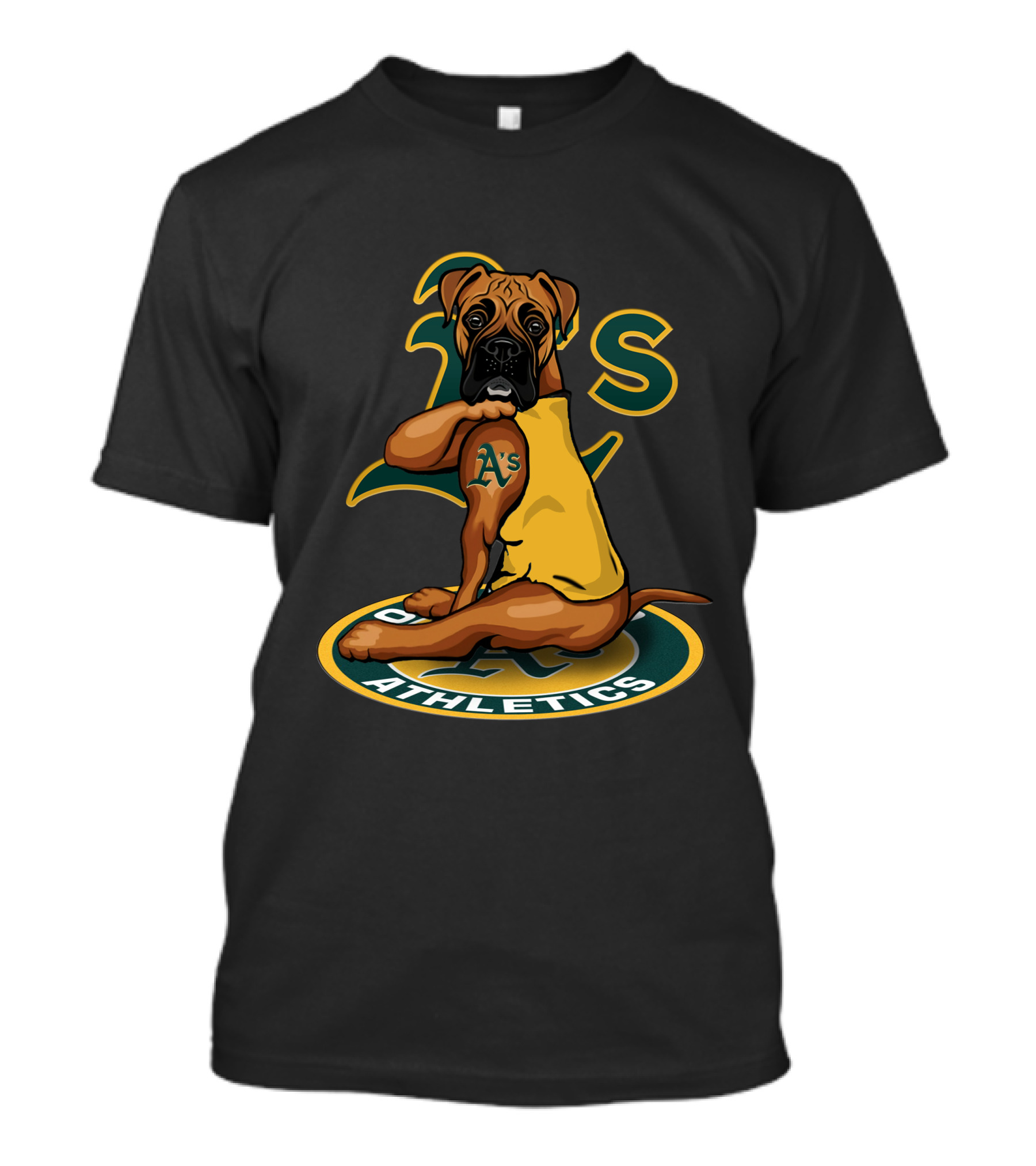 Oakland Athletics Dog With A's Logo And Team Colors T-Shirt