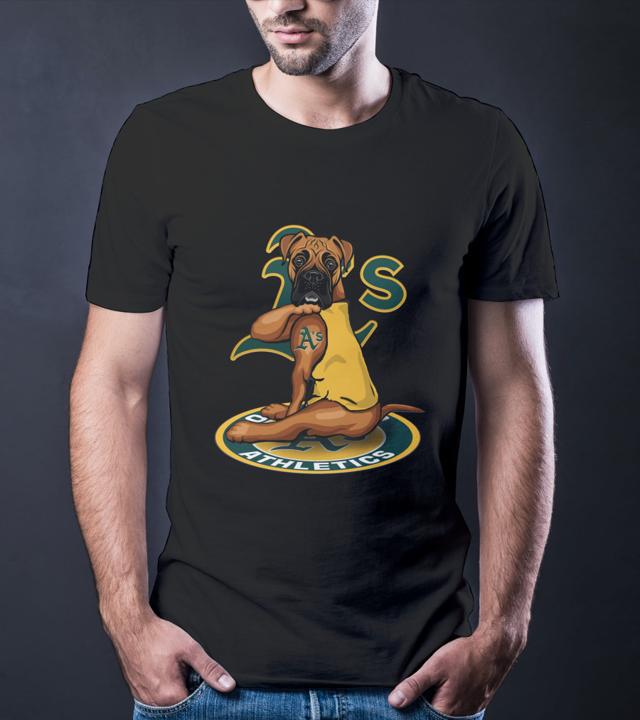 Oakland Athletics Dog With A's Logo And Team Colors T-Shirt