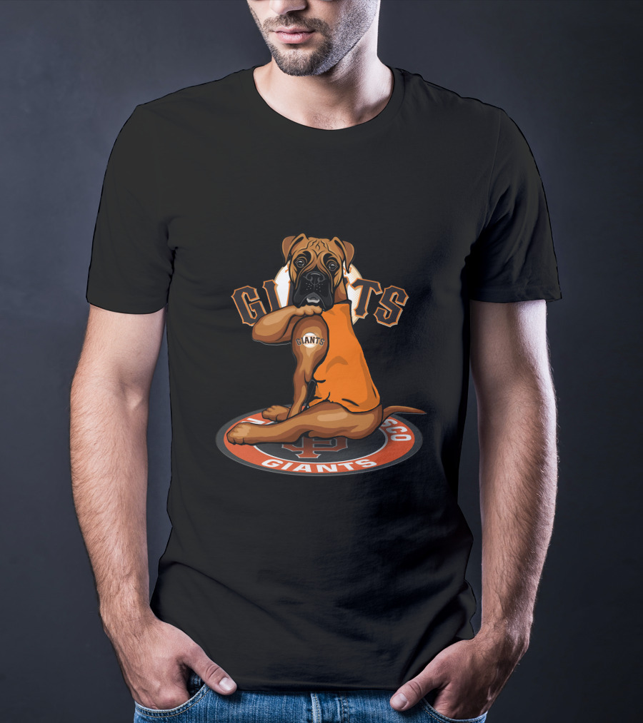 San Francisco Giants Dog Boxer Logo Baseball Fan T-Shirt