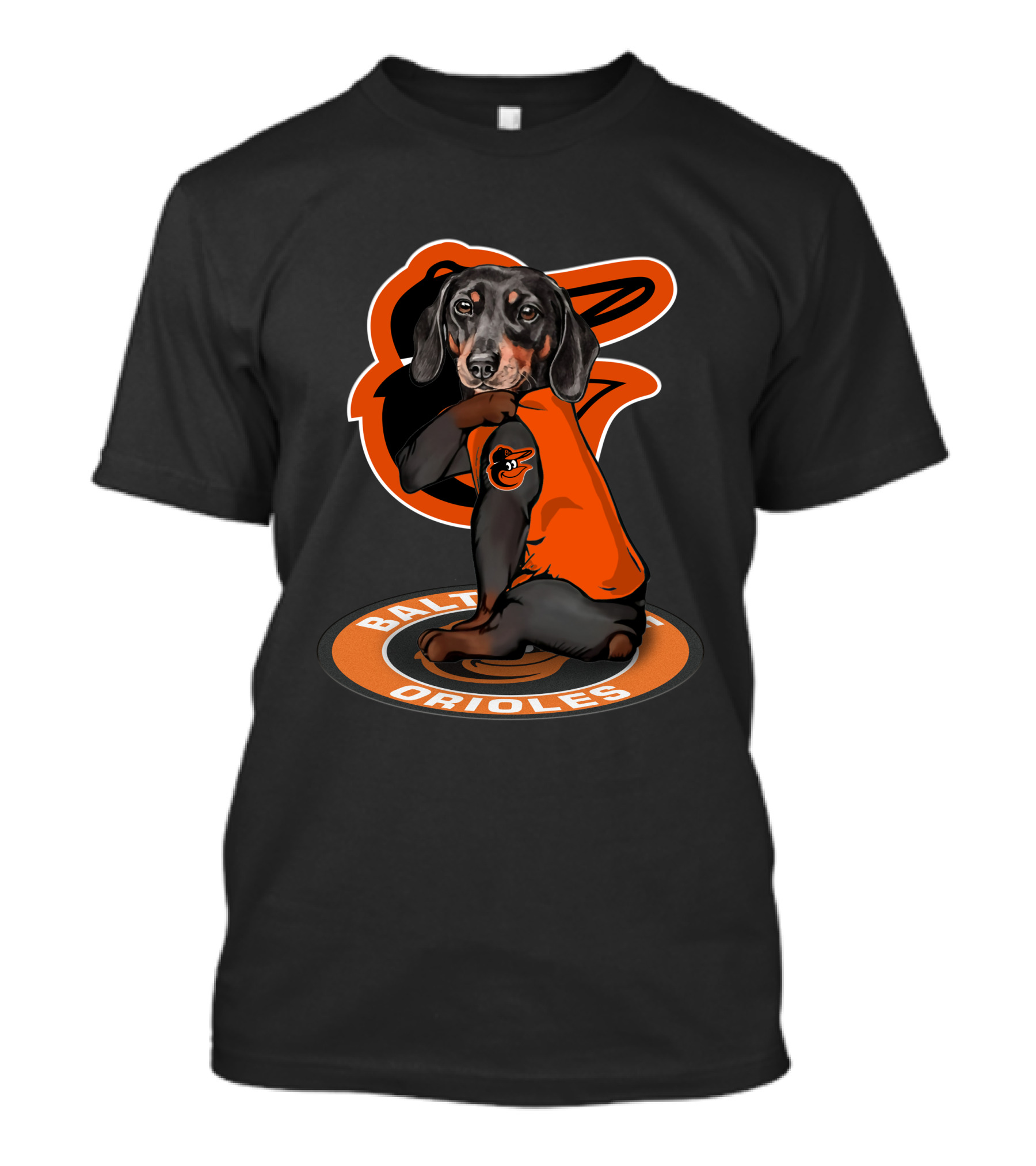 Baltimore Orioles Dog Wearing Team Shirt T-Shirt