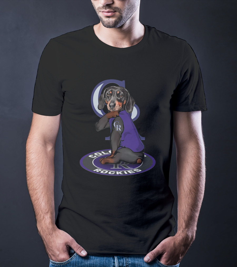 Colorado Rockies Cr Dachshund Mascot T-Shirt