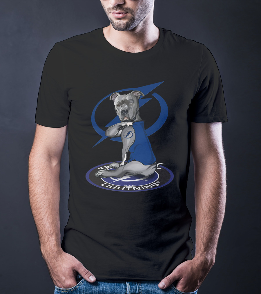 Tampa Bay Lightning Pitbull With Logo Tattoo T-Shirt