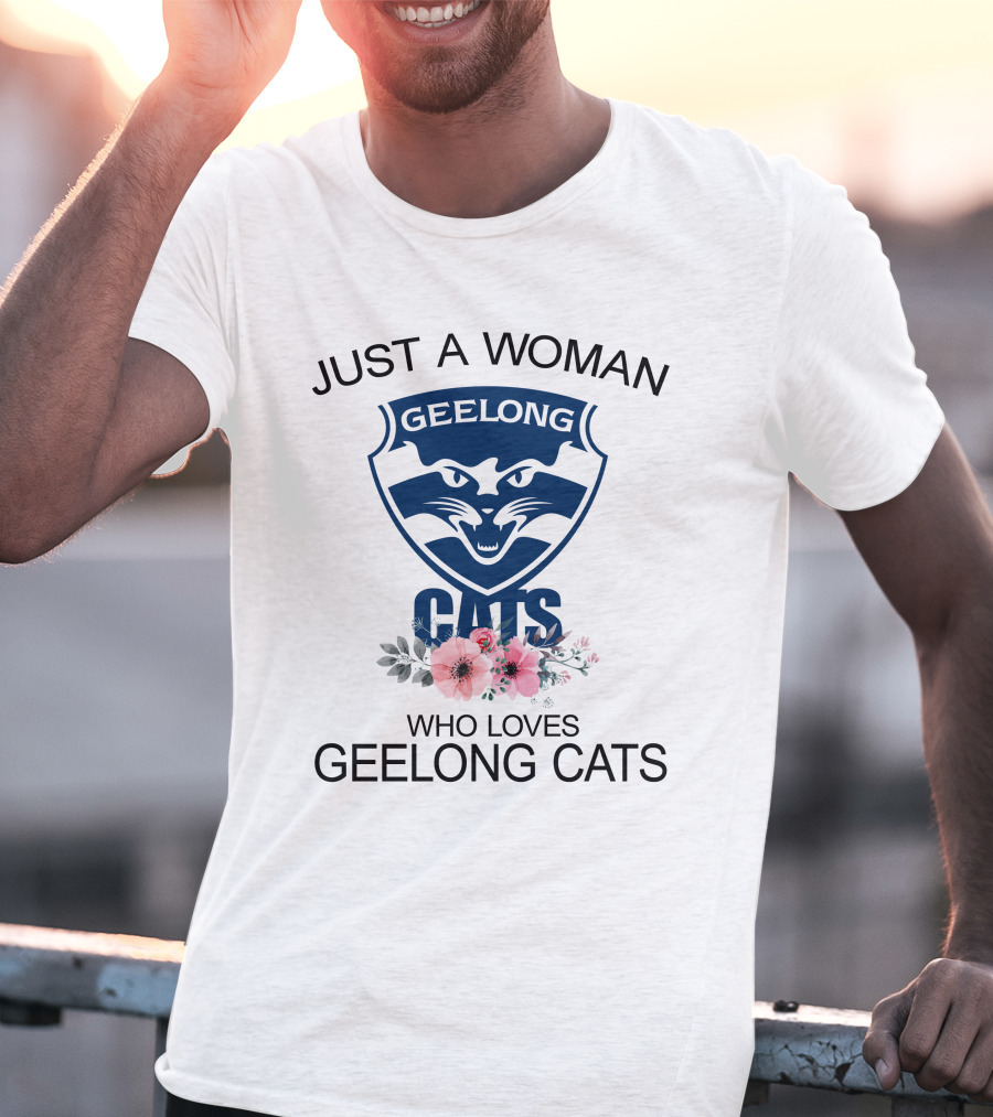 Just A Woman Who Loves Geelong Cats T-Shirt