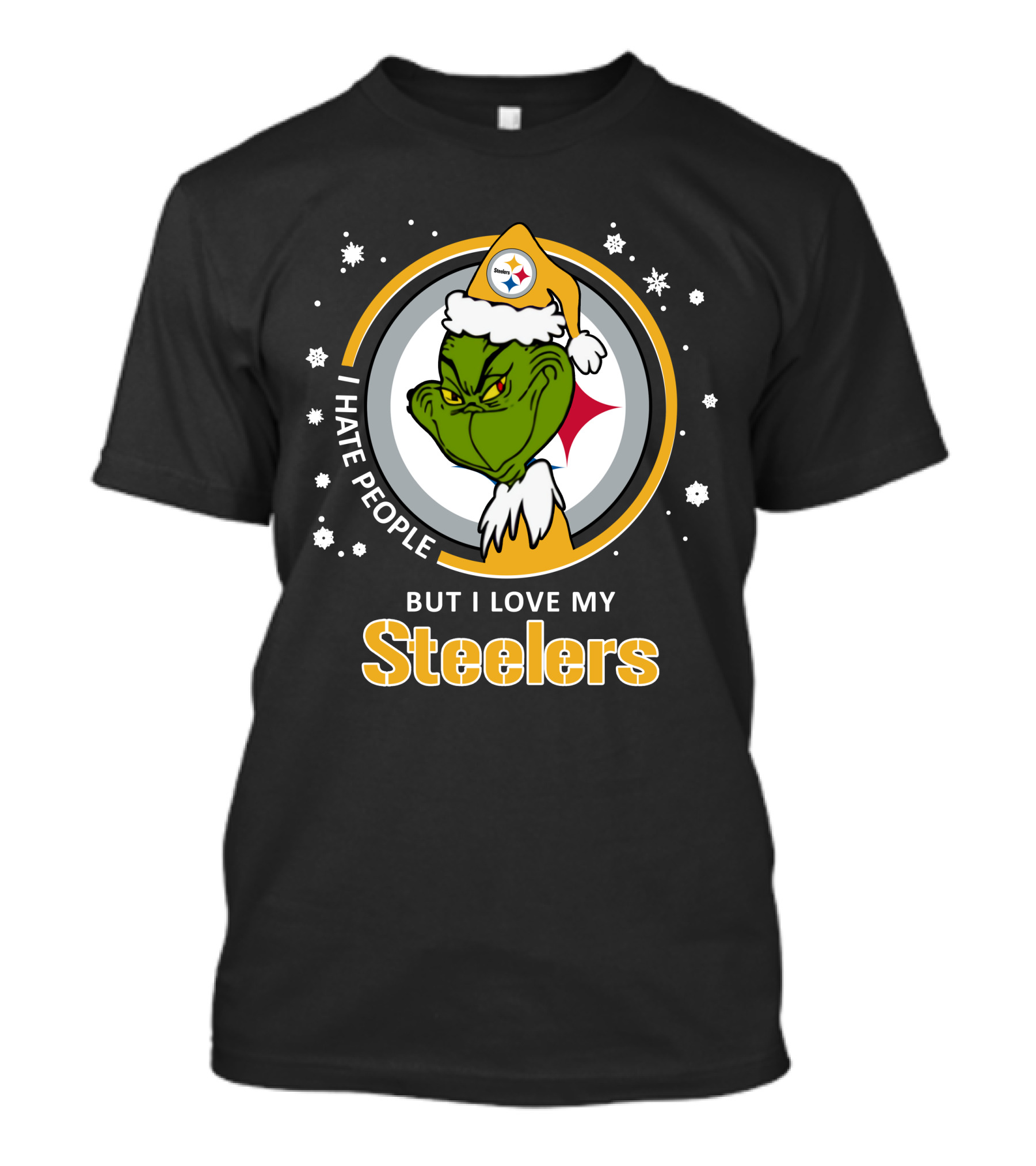 I Hate People But I Love My Pittsburgh Steelers Grinch T-Shirt