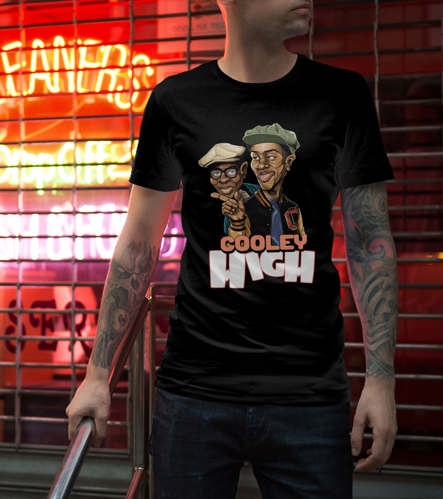 Cooley High Retro Style Character Art With Varsity Jacket And Caps T-Shirt