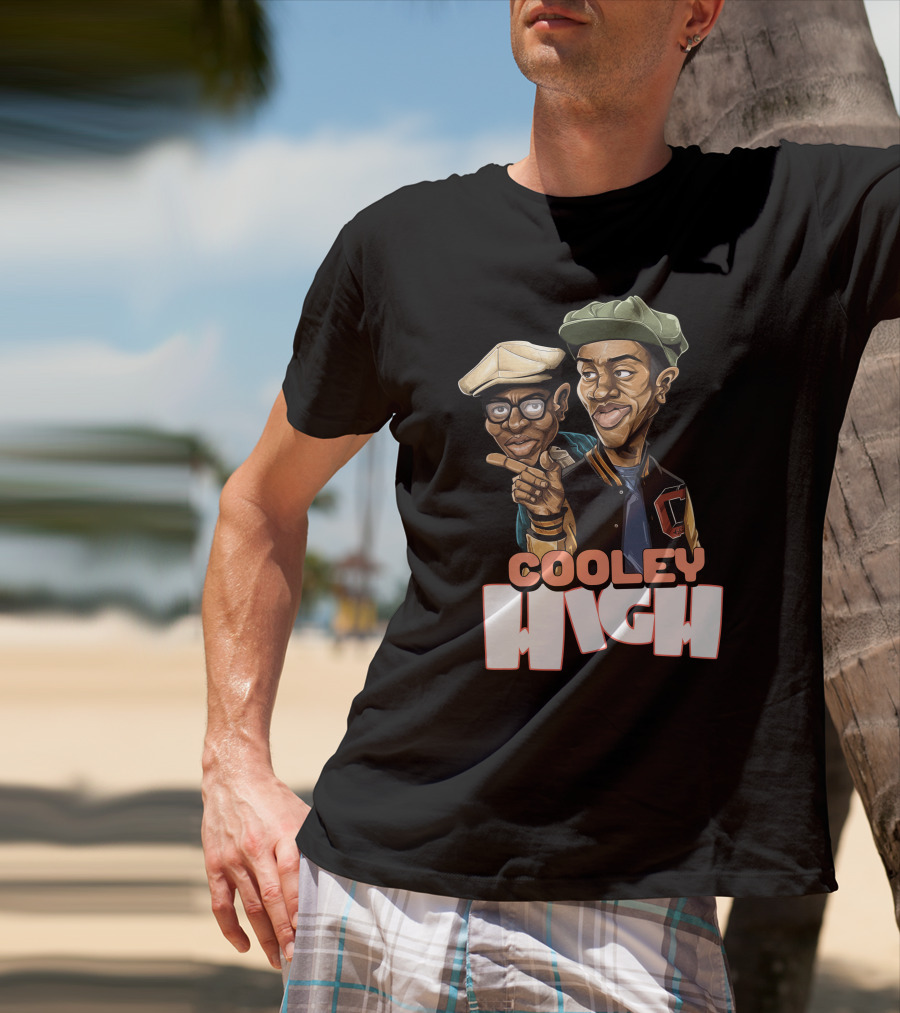Cooley High Retro Style Character Art With Varsity Jacket And Caps T-Shirt