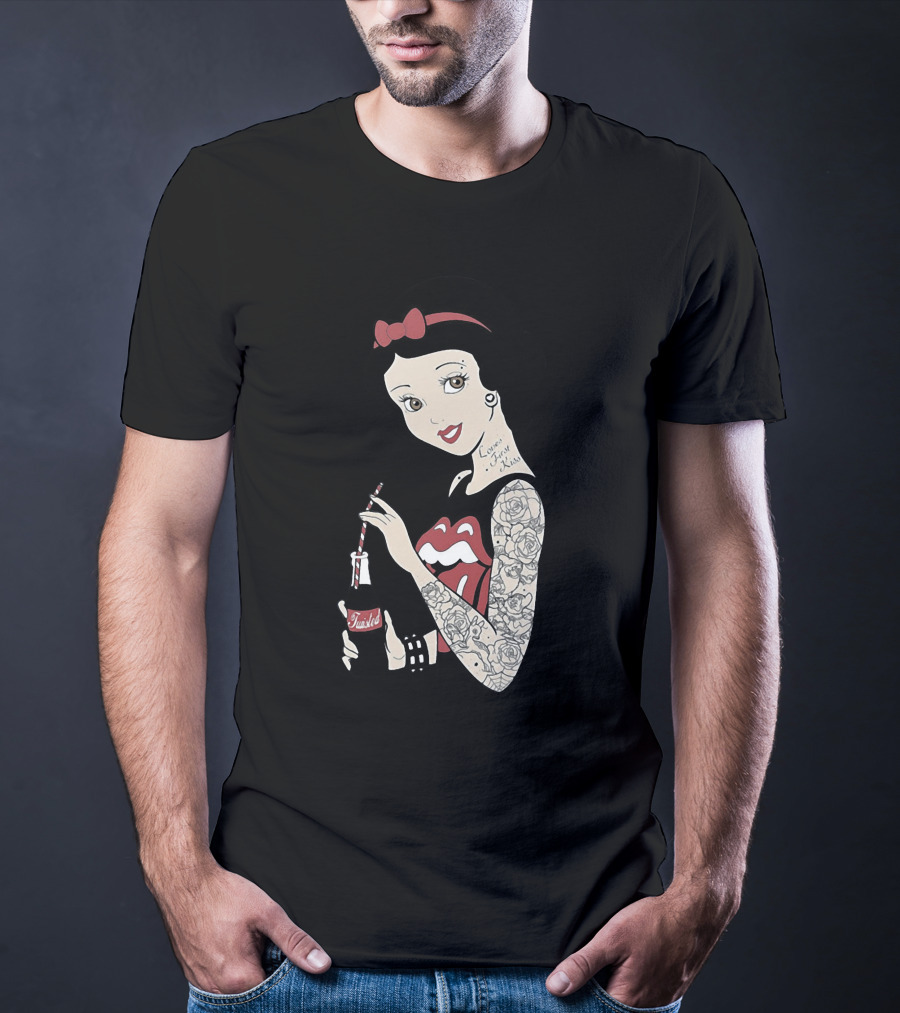 Snow White Tattooed Princess Drinking Coke Rolling Stones T-Shirt