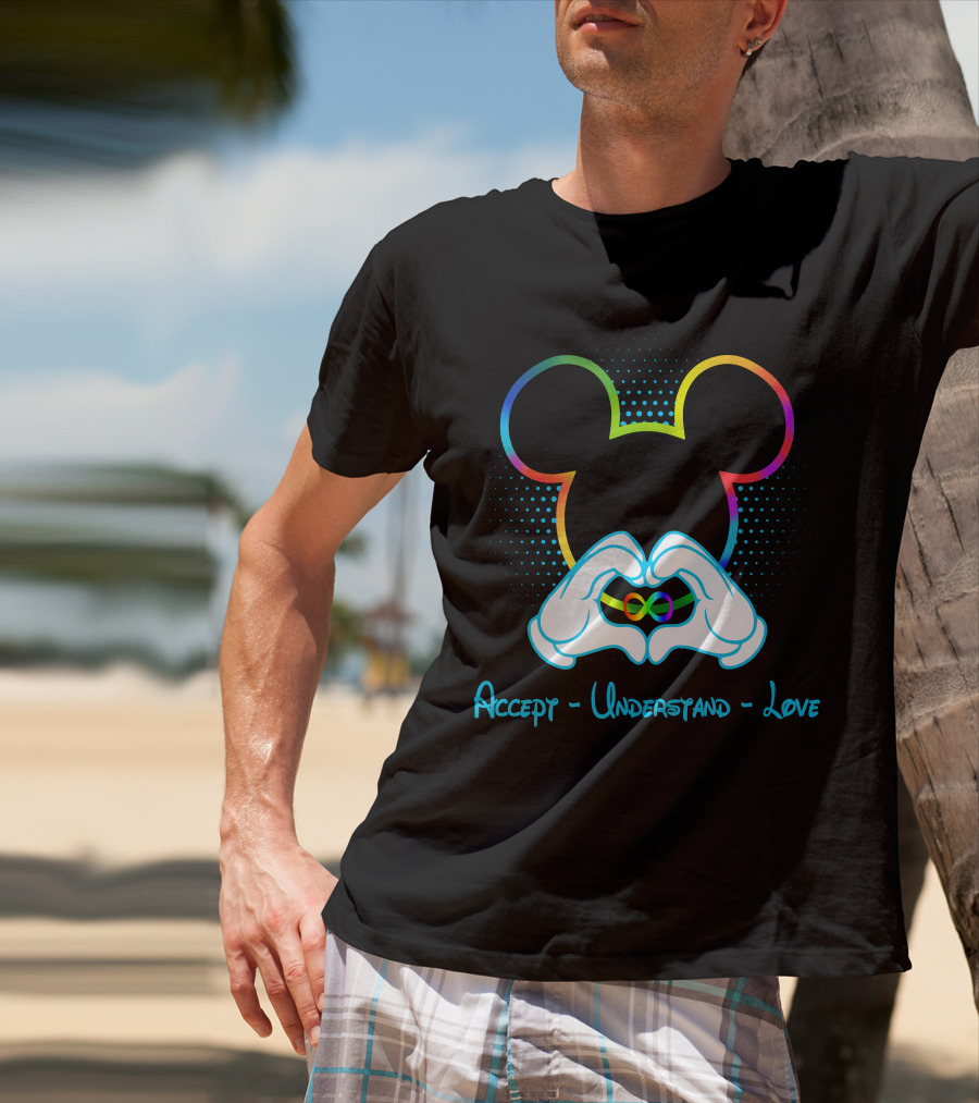 Accept Understand Love Mickey Autism Infinity T-Shirt