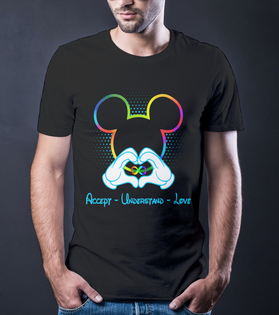 Accept Understand Love Mickey Autism Infinity T-Shirt