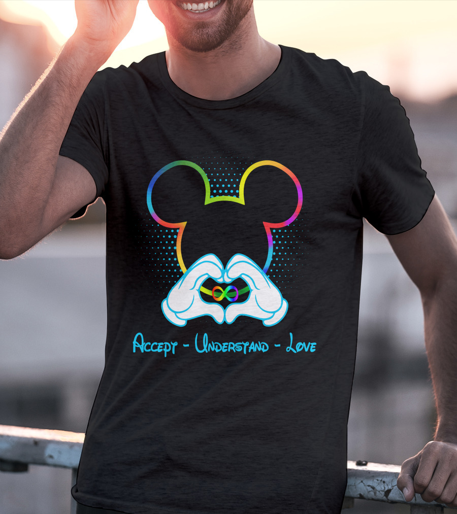 Accept Understand Love Mickey Autism Infinity T-Shirt