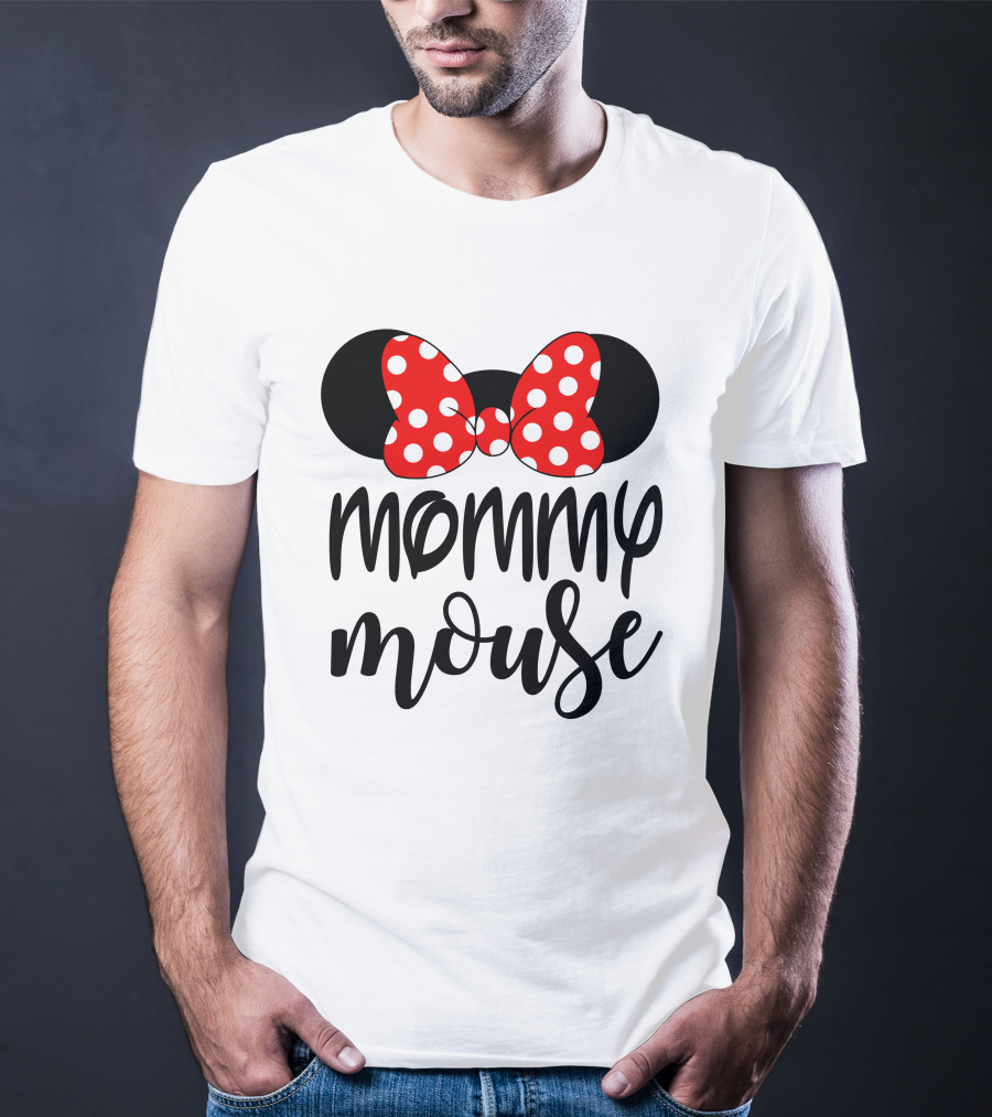 Mommy Mouse Red Polka Dot Bow Ears T-Shirt