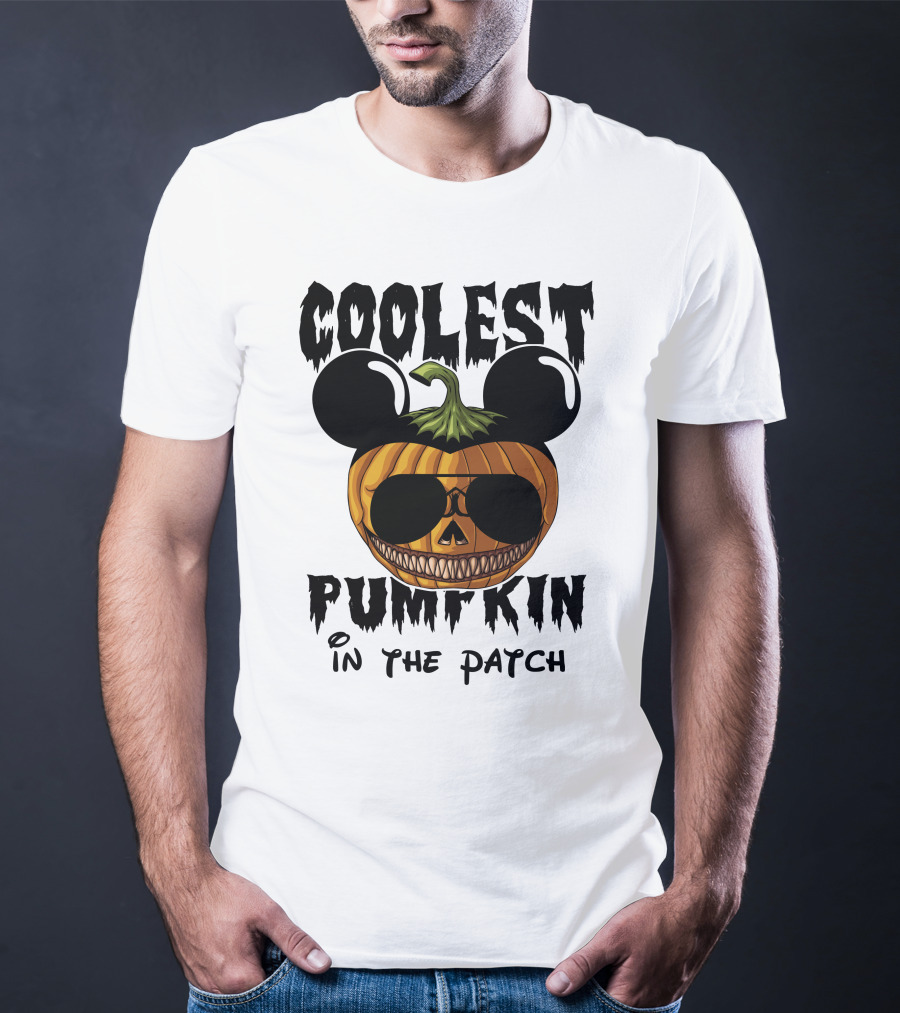 Coolest Pumpkin In The Patch Mickey Ears Sunglasses T-Shirt