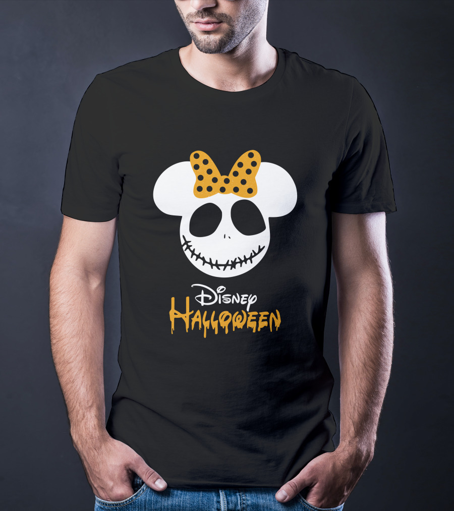 Disney Halloween Minnie Mouse Skull Bow T-Shirt