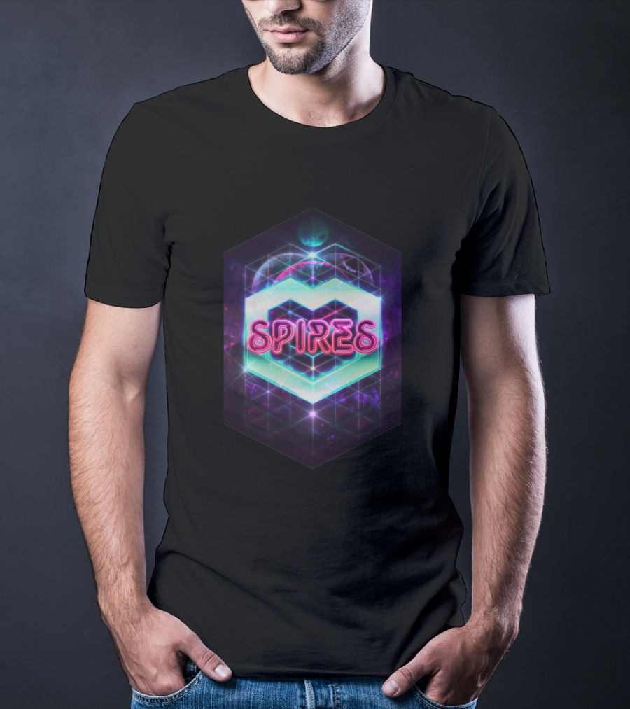 80'S Spires Neon Geometric Space 75142 T-Shirt