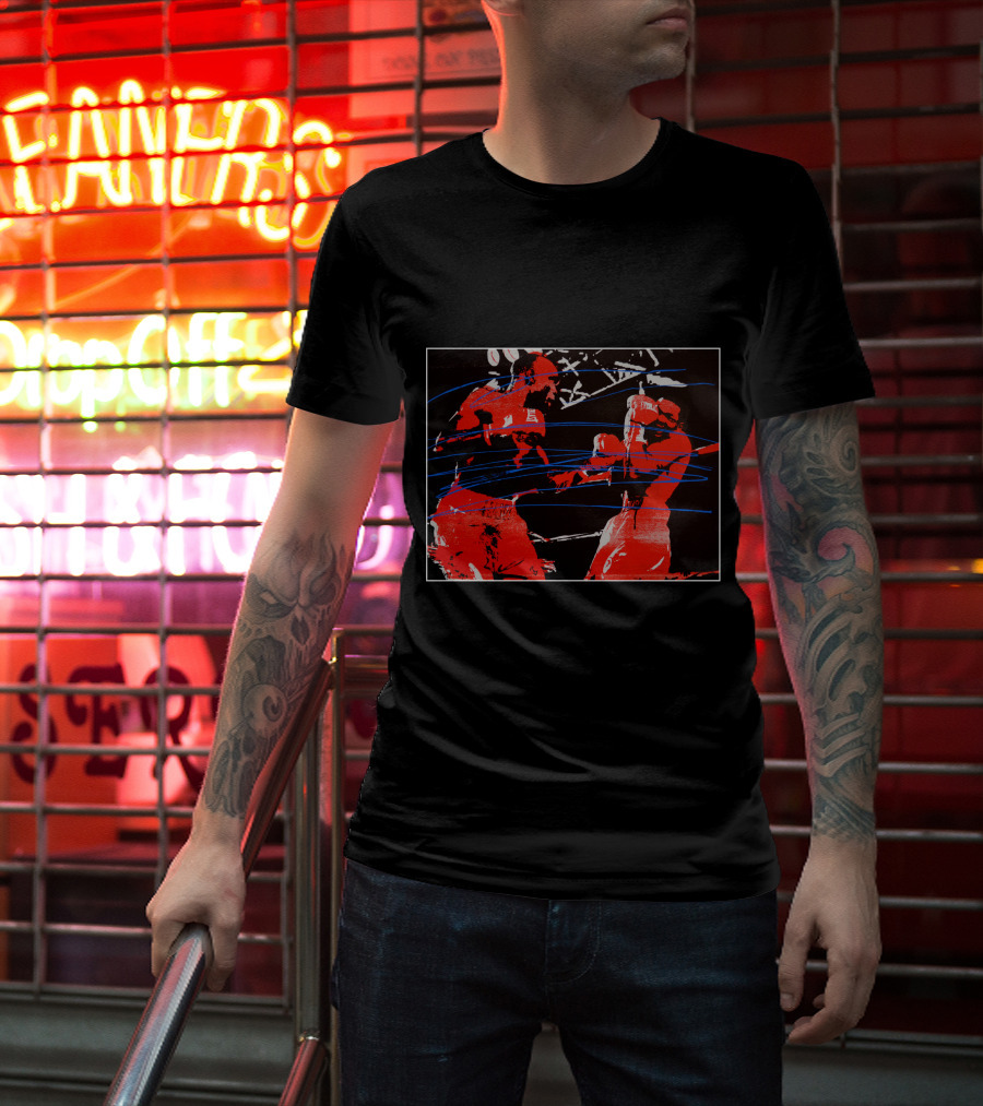 Boxing Battle Red And Blue Fighter Scene T-Shirt