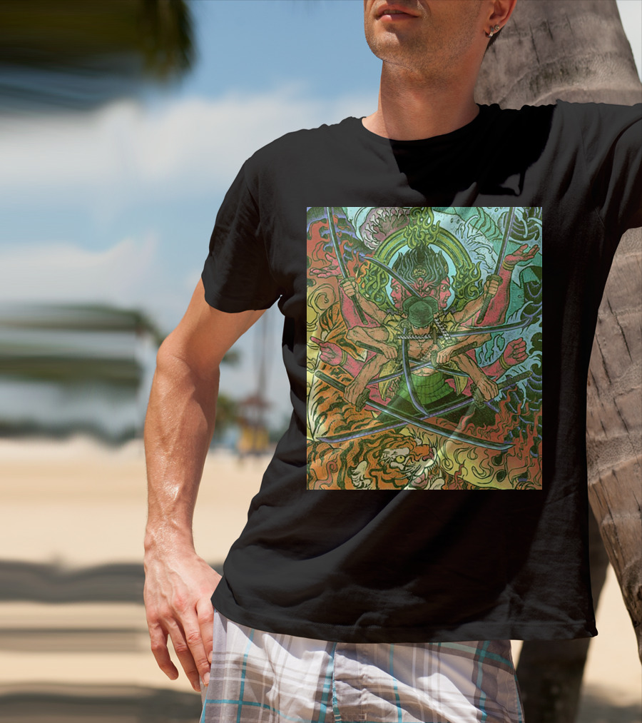 One Piece Roronoa Zoro Asura Concept Colors Of Fury T-Shirt