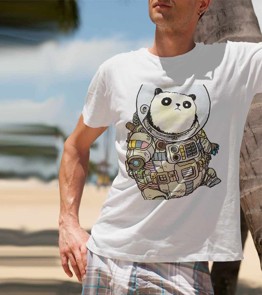 Panda Astronaut Adventure In Space Suit T-Shirt