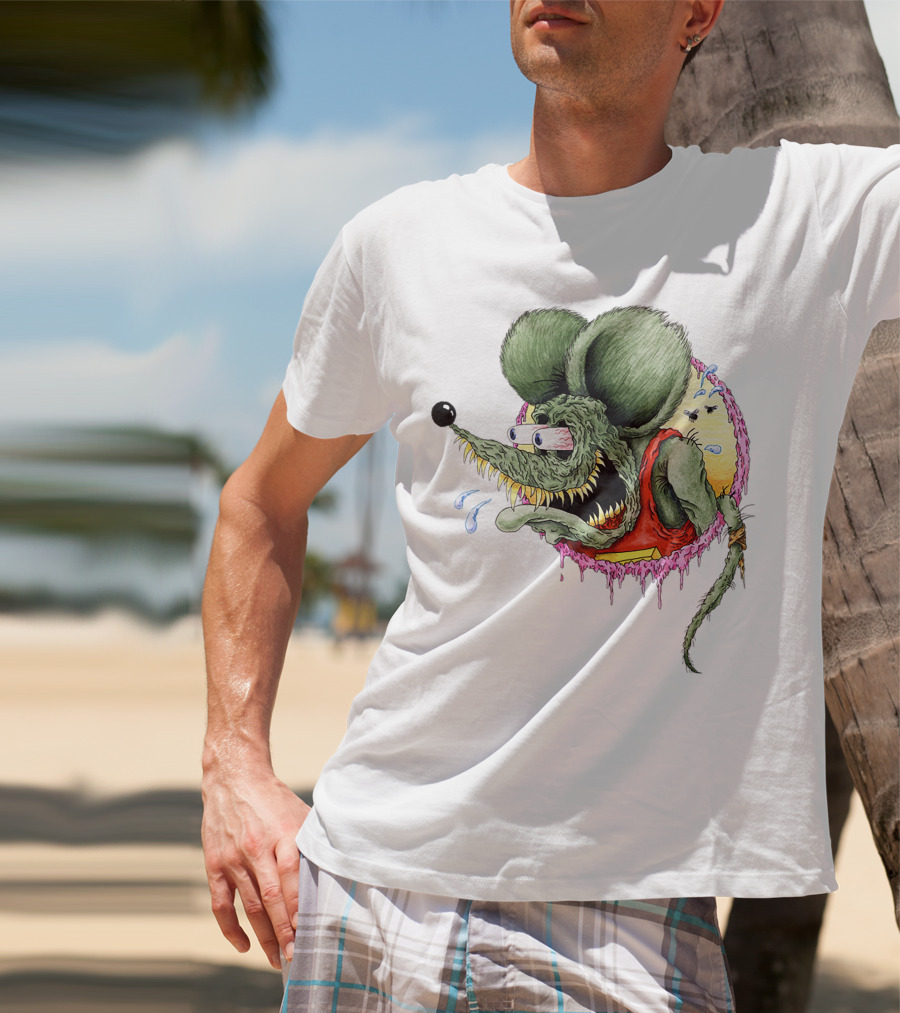 Rat Fink Classic Rat Fink Original Ed Roth Character Iconic Hot Rod T-Shirt