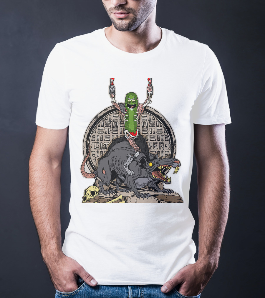 Rick And Morty Pickle Rat City Sewer Power T-Shirt
