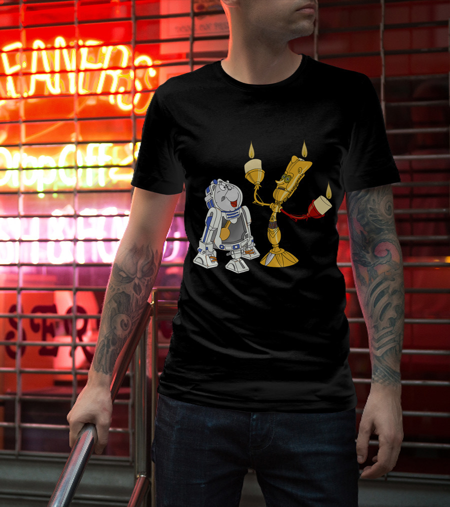 Star Wars The Beastly Duo Crossover Candle Bots T-Shirt