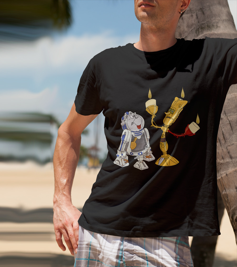 Star Wars The Beastly Duo Crossover Candle Bots T-Shirt