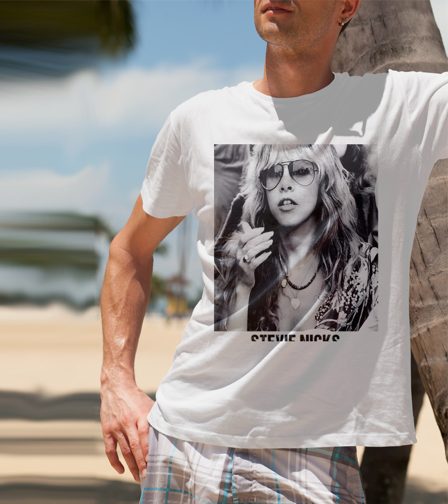 Stevie Nicks Black And White Portrait T-Shirt