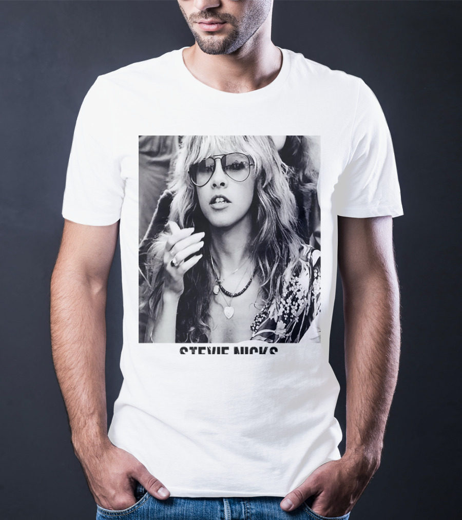 Stevie Nicks Black And White Portrait T-Shirt