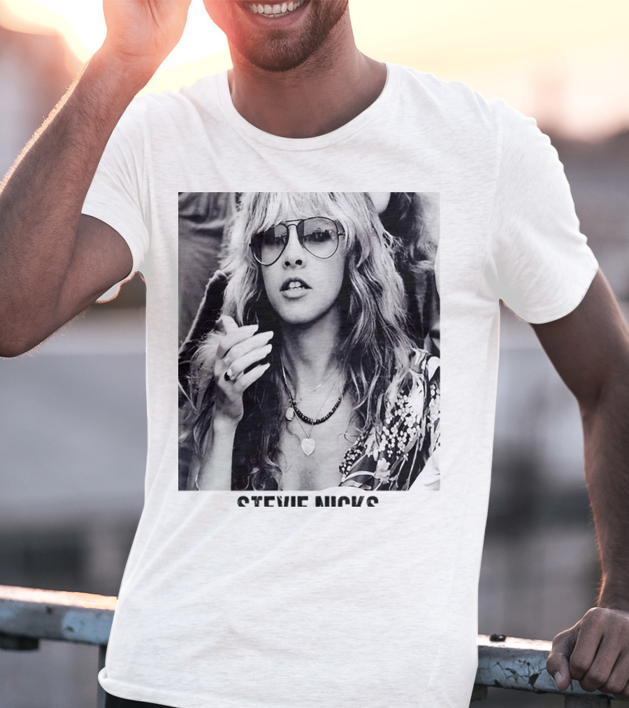 Stevie Nicks Black And White Portrait T-Shirt
