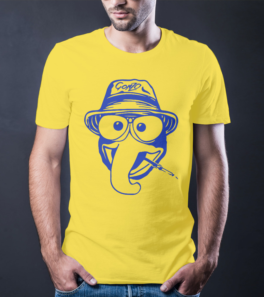 Gonzo Hunter S. Thompson Blue Art With Hat And Cigarette T-Shirt