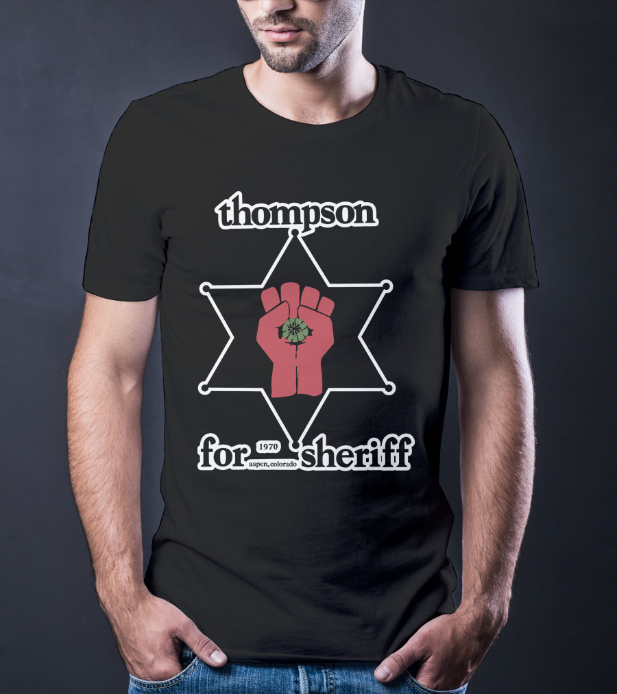 Thompson 1970 Aspen Colorado For Sheriff Retro Star T-Shirt