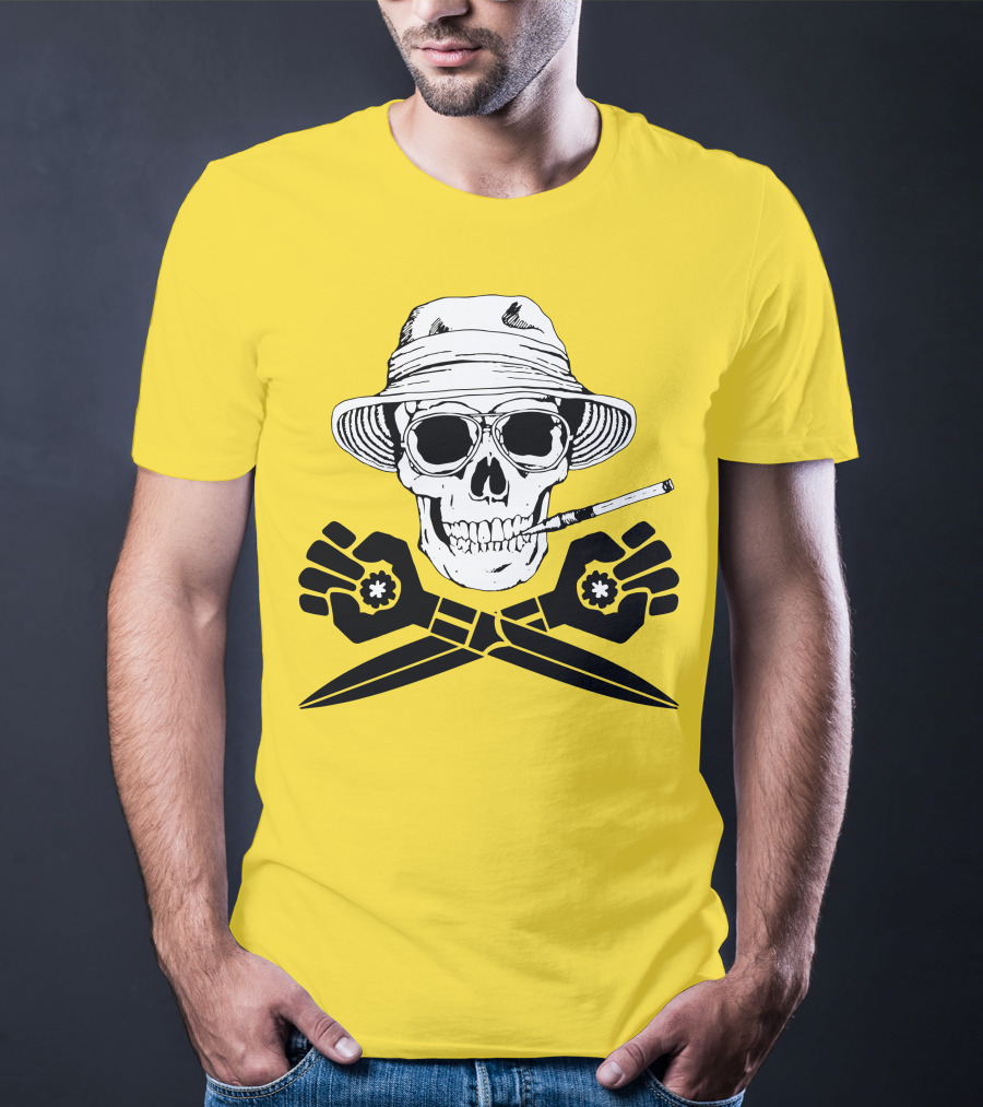 Fear And Loathing Skull With Gonzo Fist And Cigarette T-Shirt