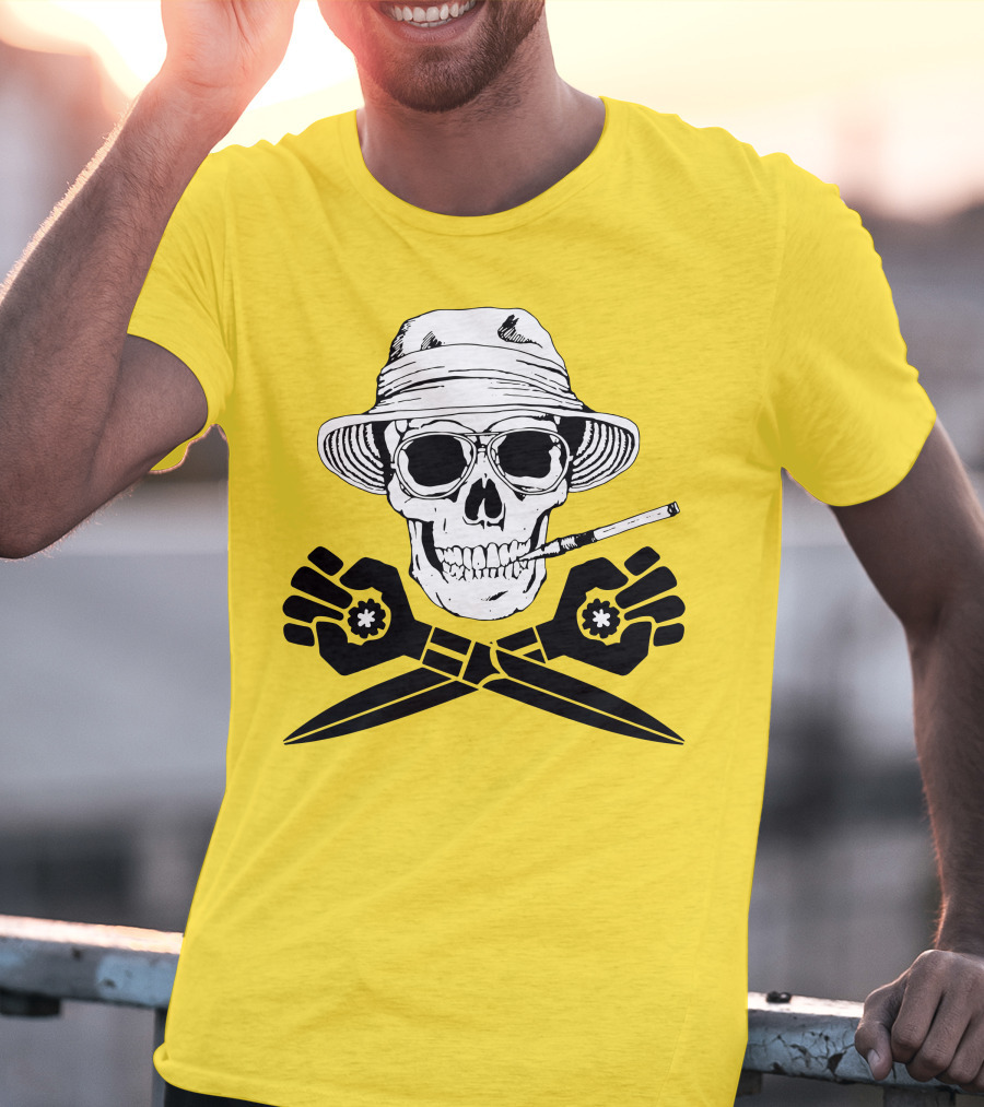 Fear And Loathing Skull With Gonzo Fist And Cigarette T-Shirt